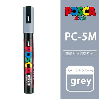 1pcs Japan UNI POSCA Markers PC-1M/3M/5M Acrylic Graffiti Pen Waterproof DIY Stackable Color Art Painting School Supplies