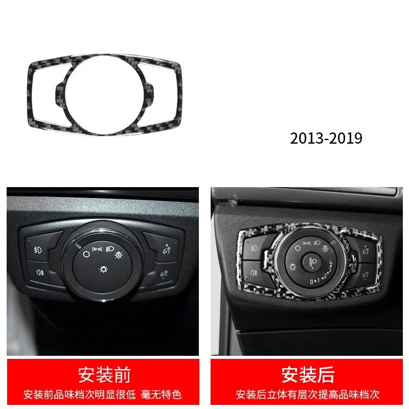 Fit for Ford Fusion Mondeo 2013–2019 Carbon Fiber Style ABS Interior Panel Cover Trim Stickers Car Decor Accessories
