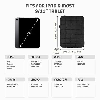 Puffy Laptop Bag Sleeve 11/13/14/15/15.6 Inch Quilted Case Laptop Cover For MacBook Air Pro/iPad/Lenovo/Hp Puffer Notebook pouch