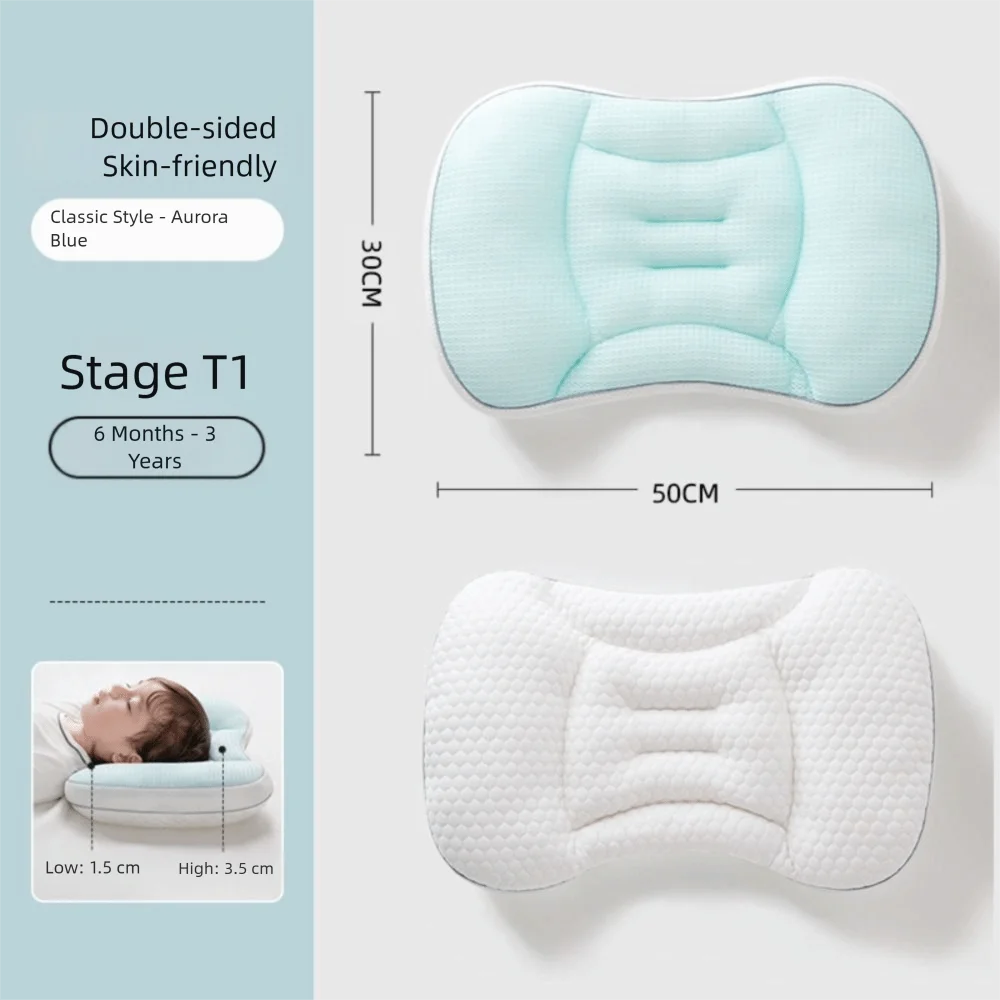 New Reversible Pillow Breathable Comfortable Newborn Pillow Green Soft Sleep Pillow Children