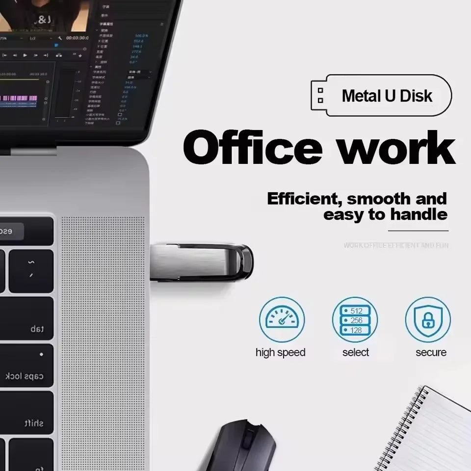 Lenovo 2TB USB 3.2 Metal Flash Drives Super High Speed Pendrive 1TB 512GB Pen Drives Portable USB Stick For Car Phone Computer