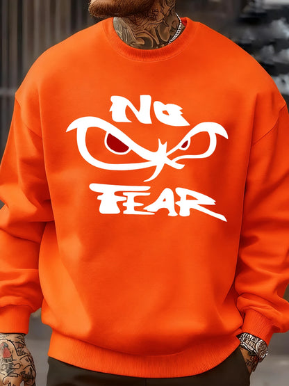 No Fear Determined Gaze Prints Mens Pullovers Soft Casual Sweatshirts Autumn Oversize Streetwear Crewneck Fleece Clothing Unisex