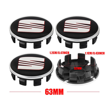 4Pcs 55/56/63mm Car Wheel Tire Center Emblem Cover Hub Caps Sticker for seat cupra Ateca Leon 6f 6j FR Mk2 Mk3 5f 1p lbiza Exeo