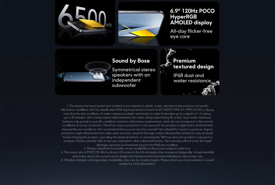 Global Version POCO F8 Ultra Sno Dragon 8 Elite Gen 5 Smartphone camera 6500mAh battery "6.9Hz 50MP NFC display