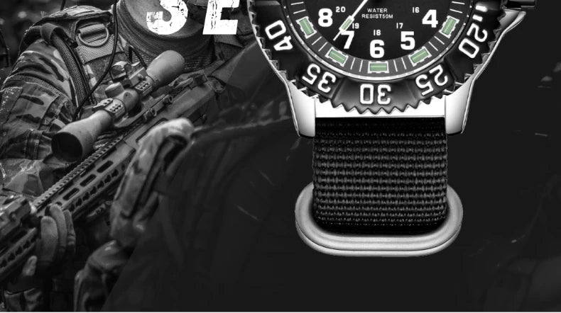 Addies Dive Men Fashion Casual Watch Calendar Display 50m Waterproof Tube Luminous Watch Black Dial Rotating Bezel Quartz Watch