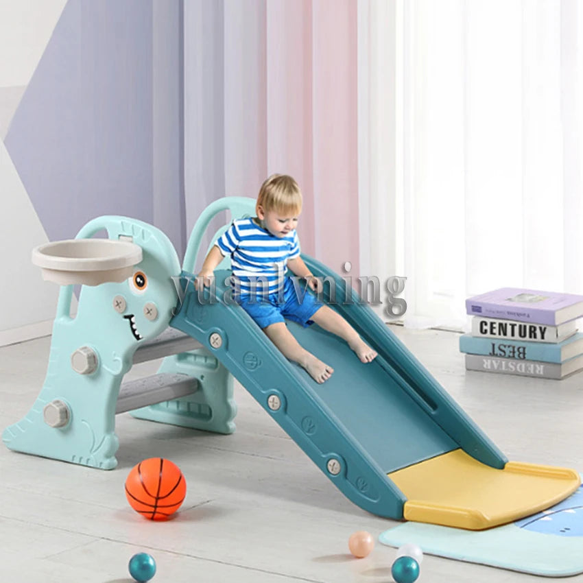 3 in 1 Kids Slide Climber with Basketball Hoop Toddler Indoor Playground Activity Center Baby Sports Toys for 1-3 Years Old