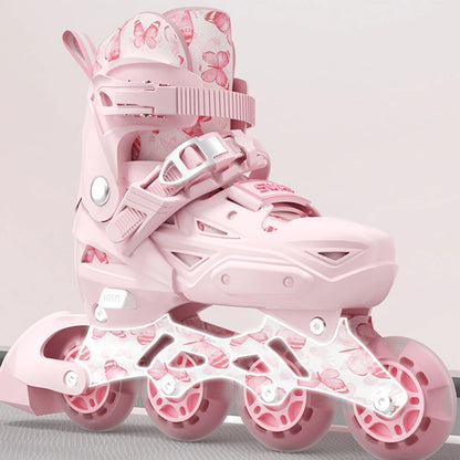 Szie 26-41 Adjustable Inline Roller Skate Shoes Flashing 4 Wheels Skates For Women Men Outdoor Skating Sneakers Boys Girls Gift