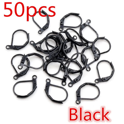 30-50pcs/lot Gold Silver French Lever Earring Hooks Wire Settings Base Hoops Earrings For DIY Jewelry Making Supplies Wholesale