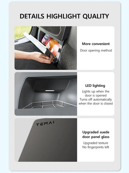 NovaAcc 16L Car Refrigerator Portable Compressor Freezer Cooler Fridge for Tesla Model Y 2017-2024 Outdoor Camping Accessories