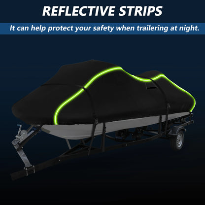 UXCELL 116"-125" Fits Jet Ski Cover 300D Duty Oxford Anti-UV Waterproof Trailerable PWC Cover for Yamaha for SeaDoo for Kawasaki