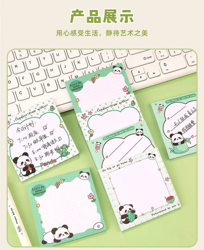 200sheets Panda Memo Pads Cute Animal Note Pads No Adhesive for Students Aesthetic Office School Supplies Bulk Notebook Labels