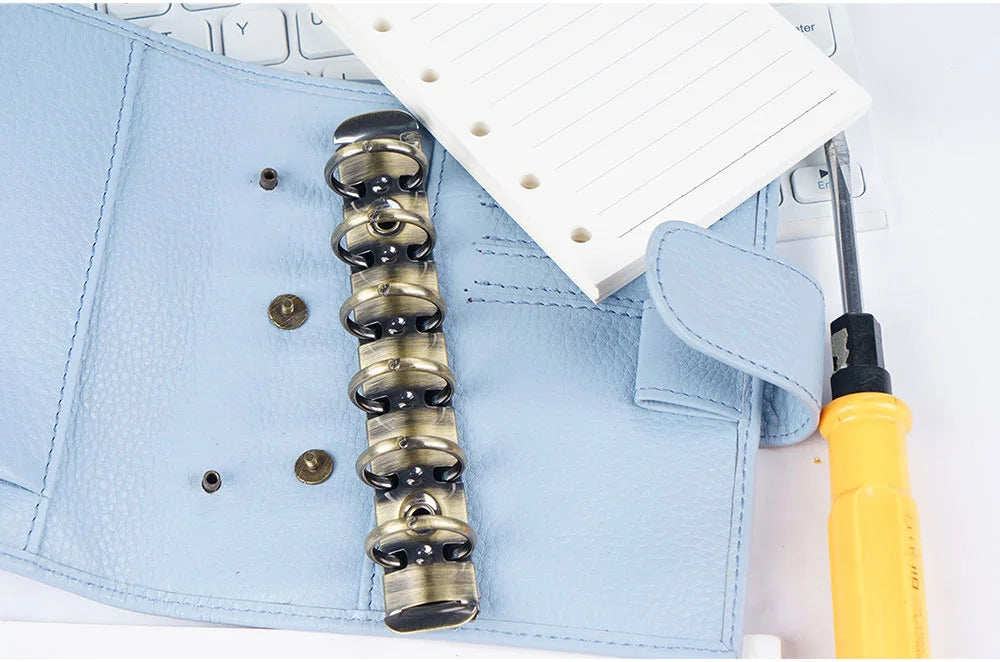 Metal Spiral Rings Binder Clip With 2 Pairs of Screw For Diary Notebook Planner A7 Binder Clip File Folder