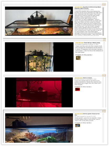 UVB Light Lampshade Fixture Dual Reptile Lamp Cap Combo Integration Design Heat Lighting Lamp Kit Bulb Holder Lampshade Emitter