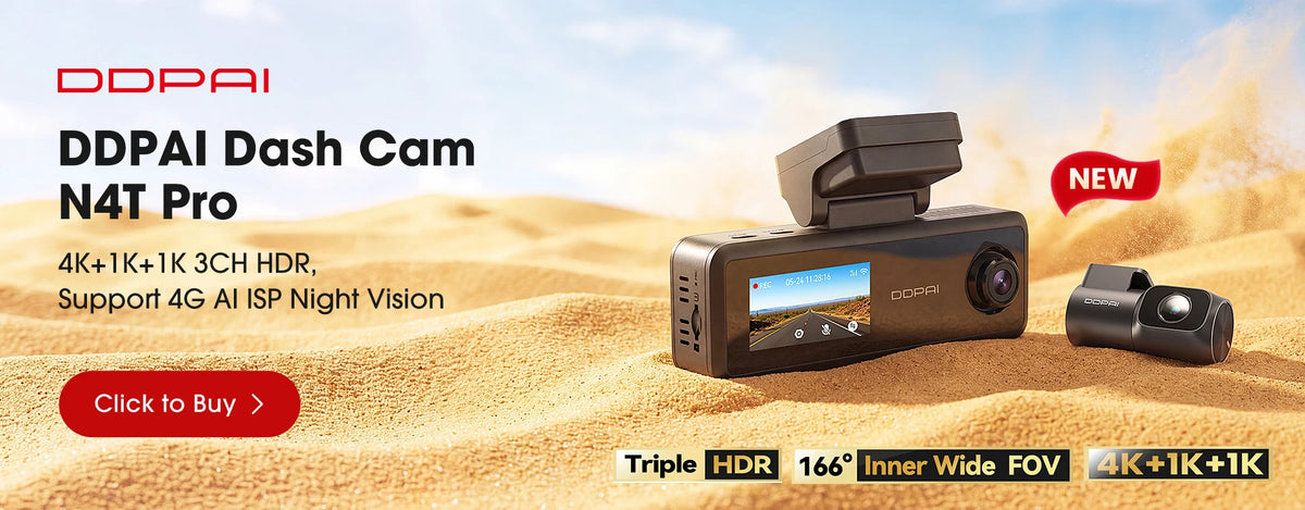 DDPAI Dash Cam Z50 Pro 4K HDR + 1080P Car DVR Night Vision Wi-Fi 6 GPS ADAS 24h Parking Monitor Front and Rear Camera Dashcam