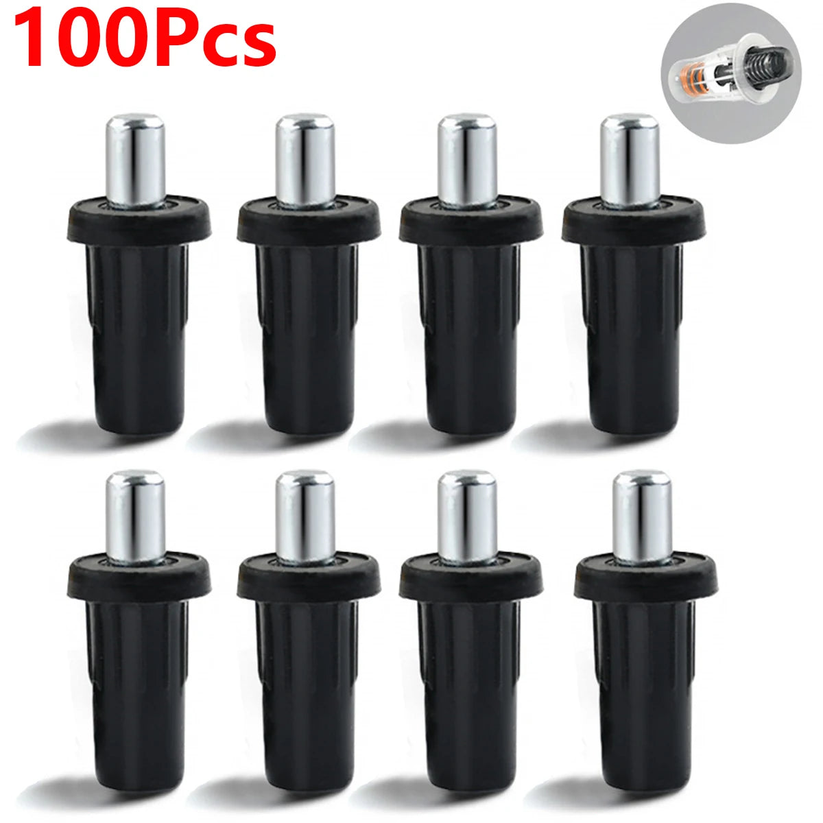100Pc Large Black Iron Shutter Louvers Blind Repair Pins Spring Loaded Plantation Shutter Replacement Pins Bolt Window Door Home