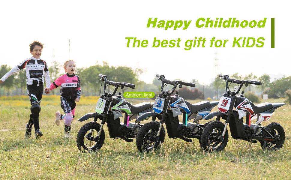 RCB KIDS Kids Electric Motorcycle R9X PRO 350W 36V Ride-On Toy, 3 Speed 25km/h, 16km Range, LED Light, Rechargeable, 6+, Max 80kg