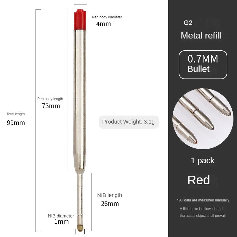5/10/20pcs L:3.9 In Ballpoint Pen Refills for Parker Pens Medium Point blue red Black Ink Rods for Writing Office Stationery