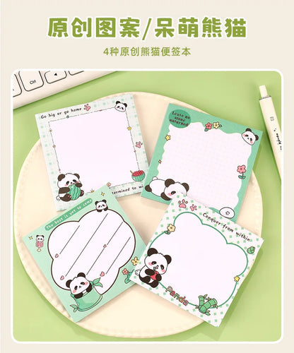 200sheets Panda Memo Pads Cute Animal Note Pads No Adhesive for Students Aesthetic Office School Supplies Bulk Notebook Labels