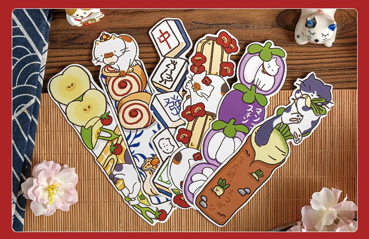 30 Sheets/Set Cute Cat Bookmark for Reading Creative Cat-Shaped Paper Bookmarks Decorative Paper Cards Stationery Gift