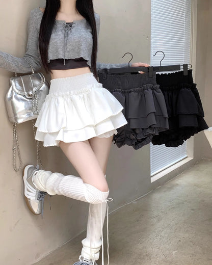 Women‘s High Waist Ballet Cake Skirt 2026 Spring Summer Slimming Short A Line Fluffy Mini Pants Style