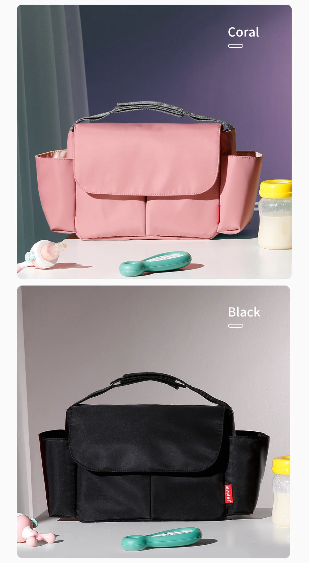Baby Stroller Bag Pram Organizer Stroller Accessories Stroller Cup Holder Cover Trolley Organizer Pouch Travel Accessories