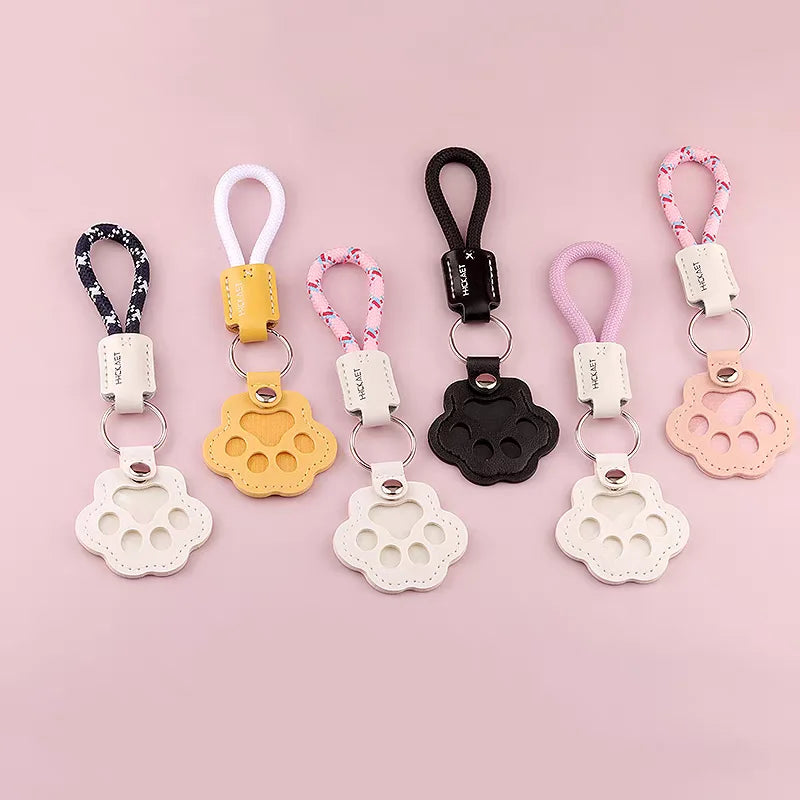 S9 Dual Pack Pet Hair Storage Keychains, Cute Paw Shape Leather Keyring, Furry Friend Memory Fur Keepsake for Pet Owners