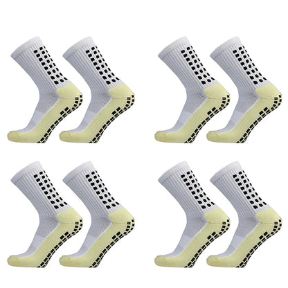 1/4 Pairs Anti-slip Soccer Women Men Outdoor Sport Grip Football Yoga Socks