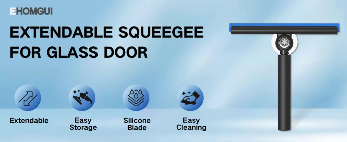 EHOMGUI Telescopic Shower Squeegee for Glass Door Wiper Scraper Cleaner Bathroom Mirror Wiper Scraper Glass Cleaning