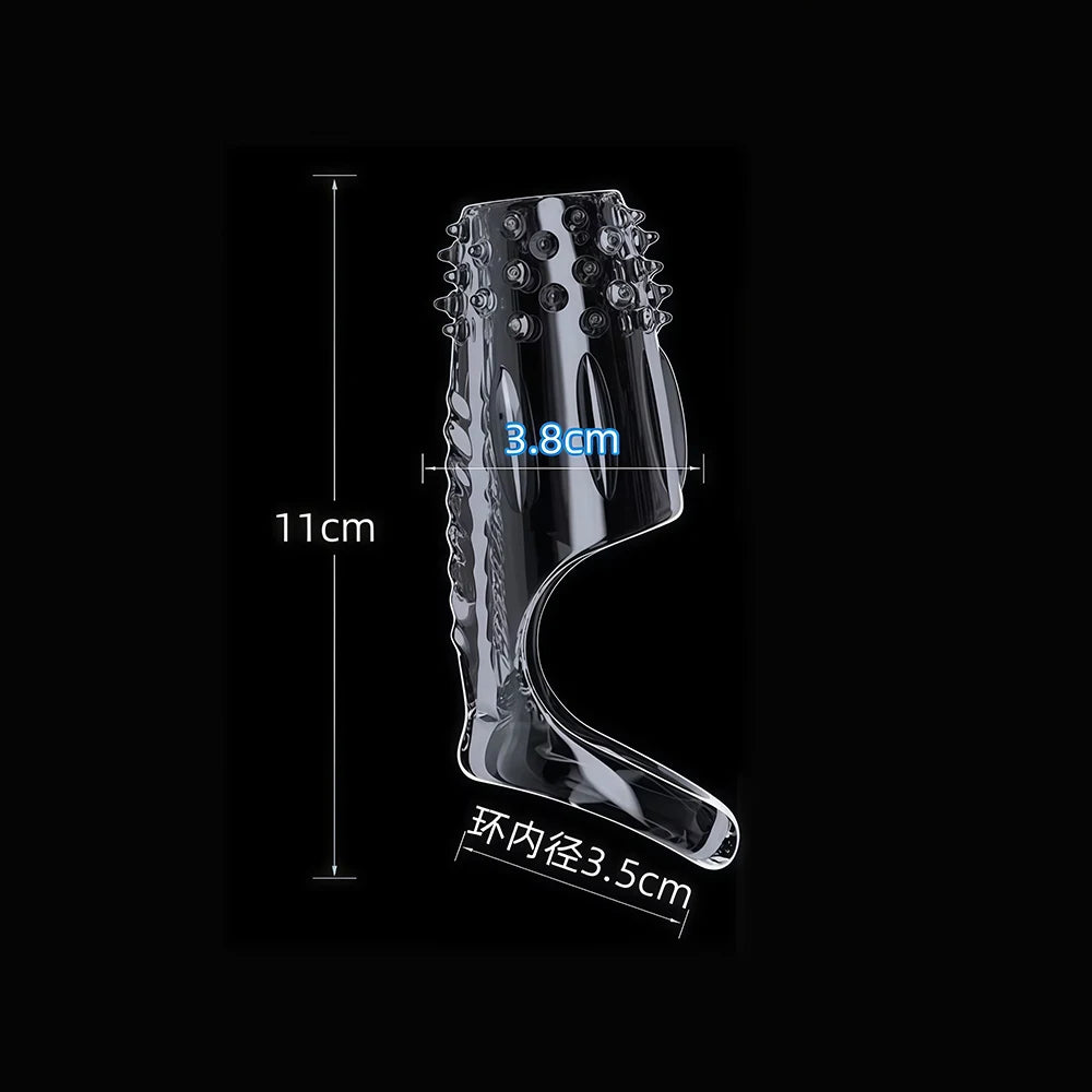 Vibrator Penis Sleeve Cock Ring Ejaculation Extender for Penis Testicles G Spot Stimulation Couples Adult Sex Toys for Men Women