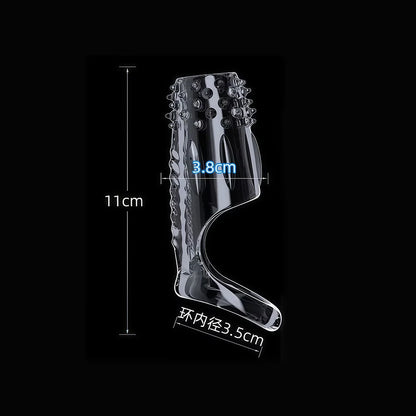 Vibrator Penis Sleeve Cock Ring Ejaculation Extender for Penis Testicles G Spot Stimulation Couples Adult Sex Toys for Men Women