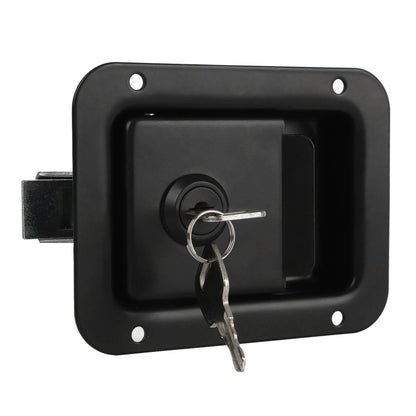 RV Toolbox Flush  Rugged Stylish  Reliable Trailer Paddle Door  Black  High Hardness for Campers