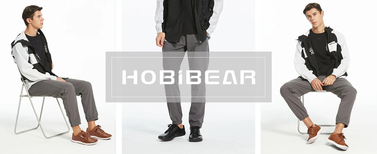 HOBIBEAR Unisex Wide Barefoot Shoes Women Men Zero Drop Minimalist Sneakers Artificial Leather Trail Walking Shoes