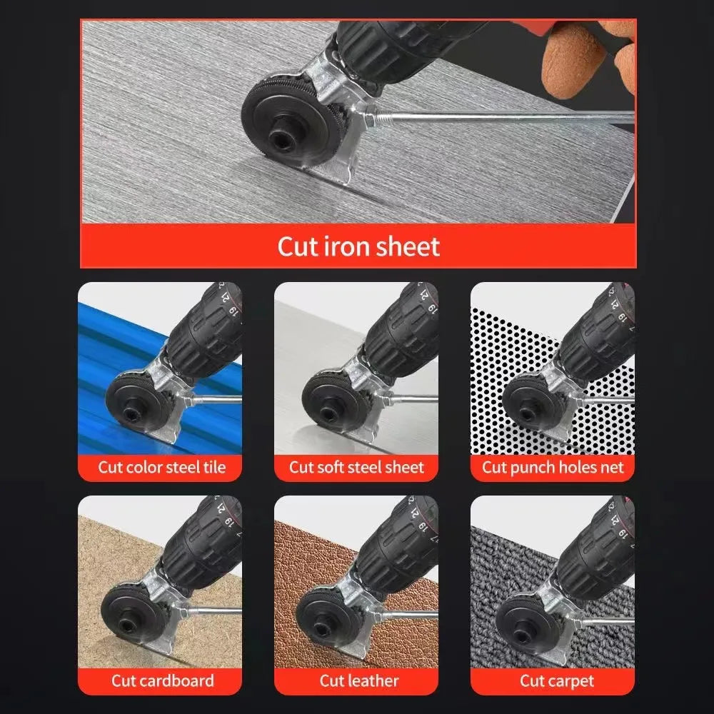 Electric Drill Convert Shears Plate Cutter Metal Sheet Cutter Tool Free Cutting Tool Nibbler Sheet Metal Cut Electric Scissor