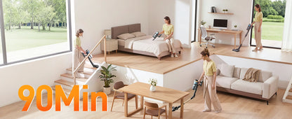 BUTURE S20 Cordless Vacuum Cleaner, 75KPa 650W Powerful Suction, 90 Min Runtime, Freestanding Charging Dock, Removable Battery, Smart Display Stick Vacuum for Pet Hair, Carpets and Hard Floors