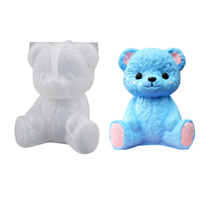 DIY crystal resin drop mold for three-dimensional teddy bear smile sitting bear display stand fragrance wax resin drop mold orna