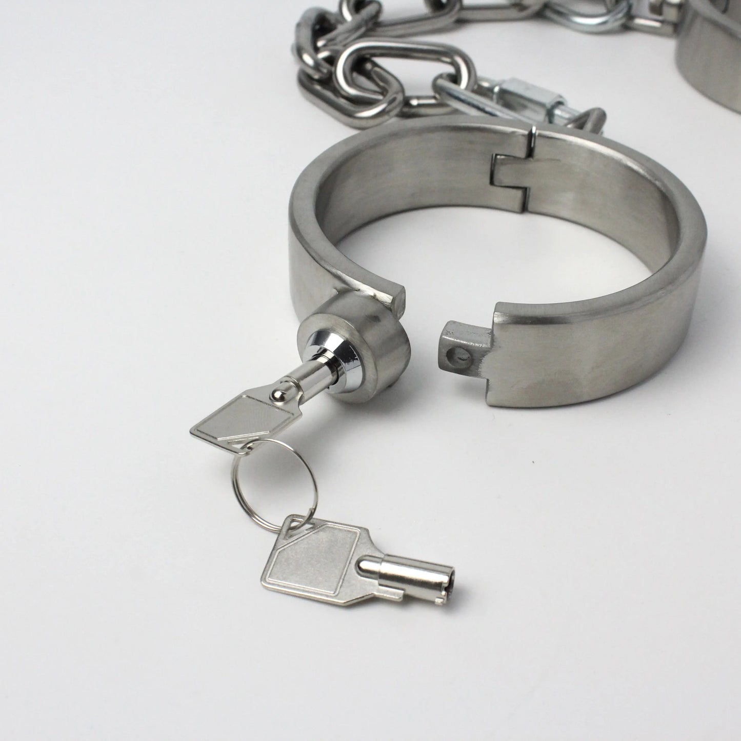 Heavy Duty Stainless Steel Handcuffs Ankle Cuffs Neck Collar Press Lock BDSM Restraints Bondage Adult Games Sex Toys for Couples
