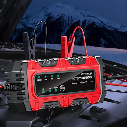 Motorcycle Battery Charger 6V/12V Auto Charging Maintainer Trickle Charger for Car Battery for Boat RV Truck Lawn Mower Golf
