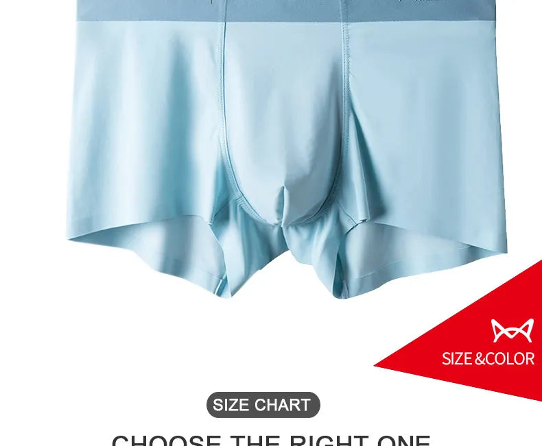 MiiOW 3Pcs Ice Silk Men Underwear Mens Underpants Graphene Antibacterial Crotch Men's Panties Breathable Man Boxers Briefs L-5XL