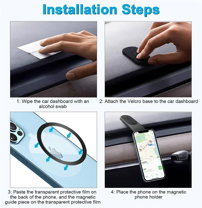 Magnetic Car Phone Holder Mount Magnet Mobile Car Bracket Dashboard Stand Support In Car For Macsafe iPhone 15 14 13 12 Pro Max
