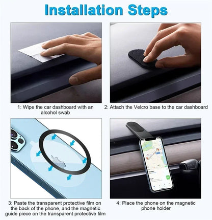 Magnetic Car Phone Holder Mount Magnet Mobile Car Bracket Dashboard Stand Support In Car For Macsafe iPhone 15 14 13 12 Pro Max
