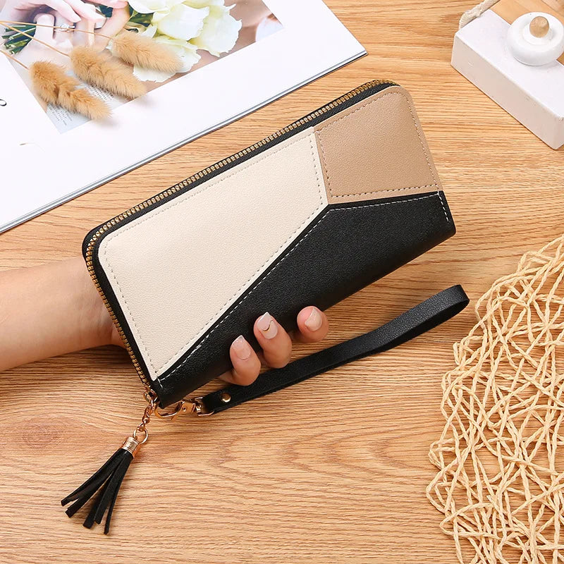 Fashion Zipper Wallets Womens Long Purses Handbags Coin Purse Cards Holder PU Leather Billfold Wallet