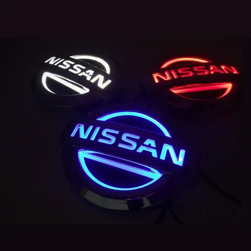 5D Led Light Car Rear Logo Emblem 10.6cm 11.7cm Badge for Nissan Sylphy N7 Qashqai Teana Note Navara Juke Patrol X-trail Murano