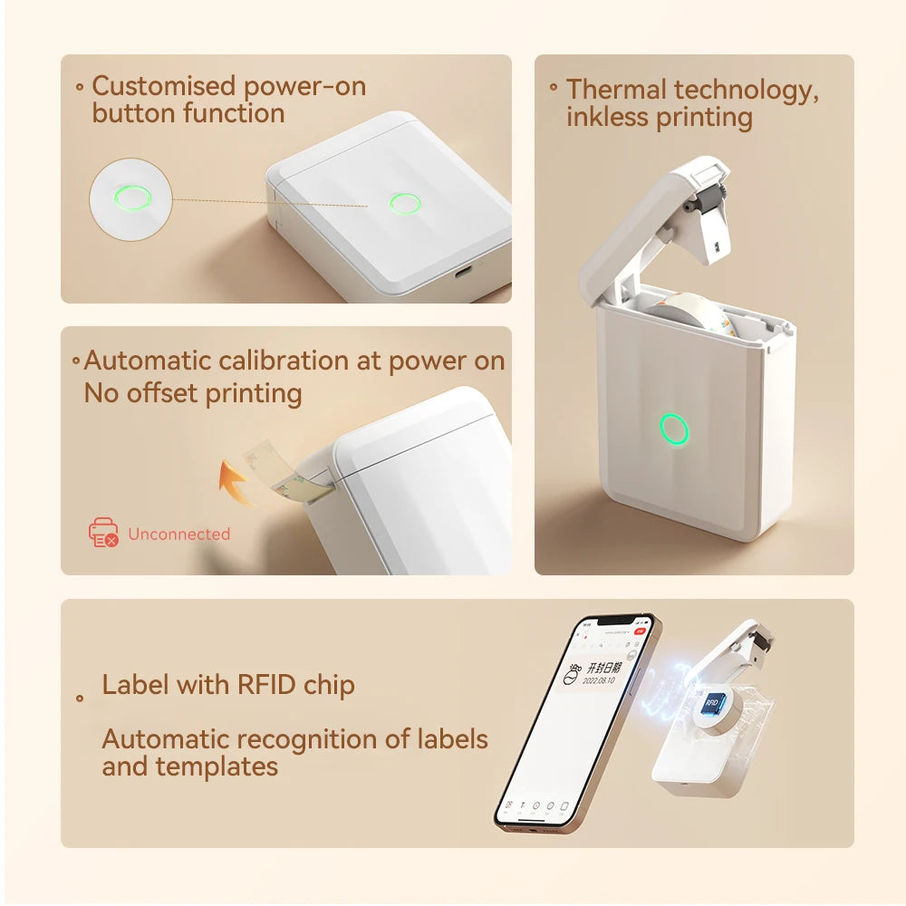 Niimbot D110 D11H 300dpi Bluetooth Label Printer Compact Wireless&Feature-Rich for Labeling Excellence Mobile Phone Durabiility