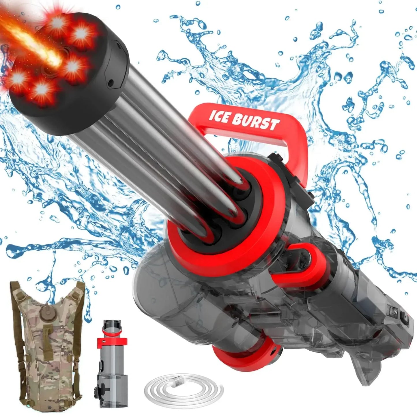 2024 Strongest Gatling Electric Water Gun Toy With Light Shooting Water Gun Summer Beach Pool Toys for Boy Adult Children Gifts
