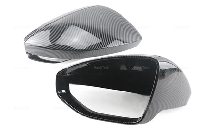 High Quality Carbon Fiber Glossy Black Replacement Side Mirror Covers Cap for Audi A6 S6 RS6 C8 A7 S7 RS7 A8 Left hand Drive
