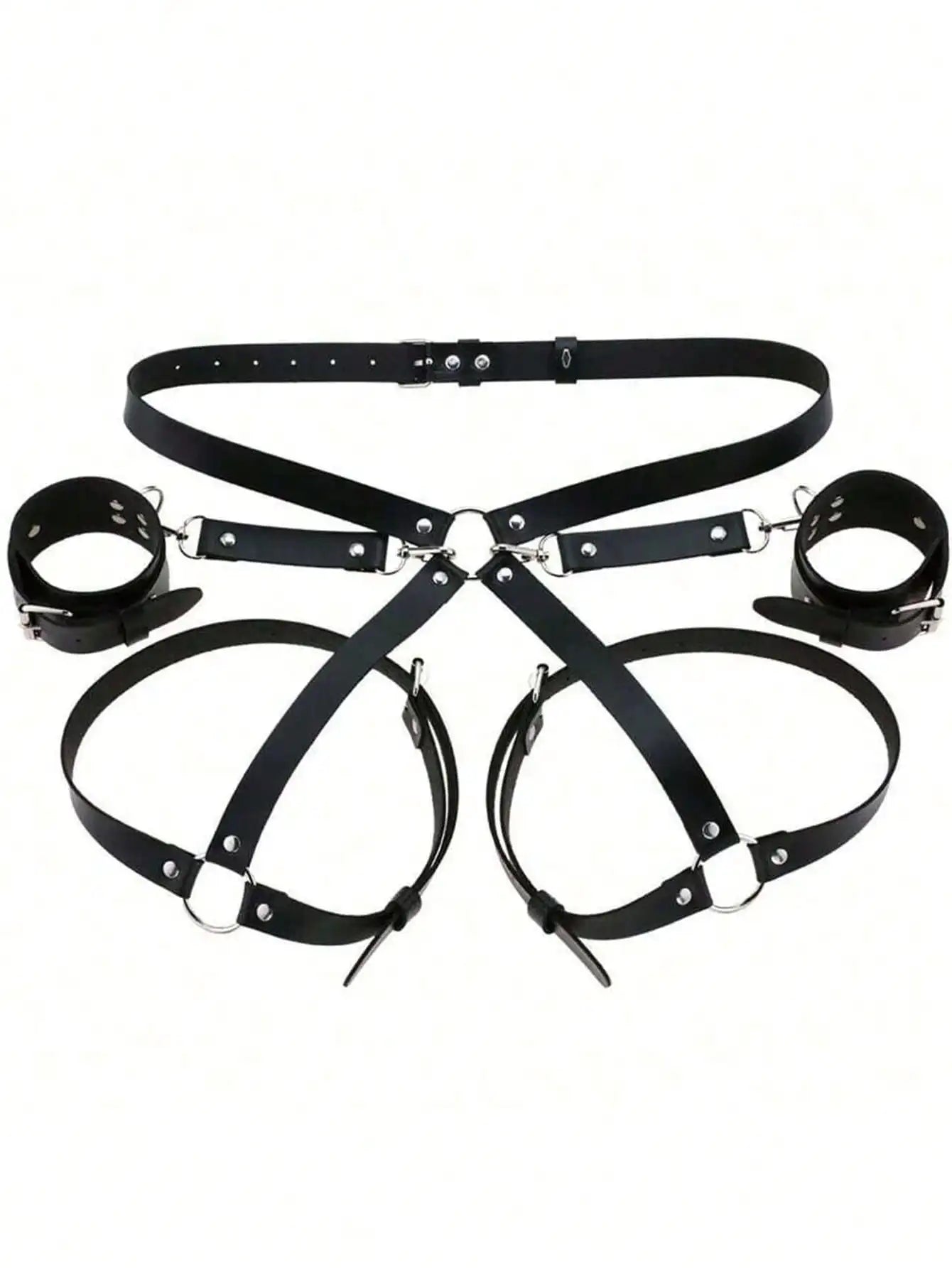 Handcuff Toy PU Leather Restraint Strap Bondage Handcuffs Binding Strap BDSM Set Couples Party Supplies Sexy Accessories