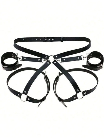 Handcuff Toy PU Leather Restraint Strap Bondage Handcuffs Binding Strap BDSM Set Couples Party Supplies Sexy Accessories