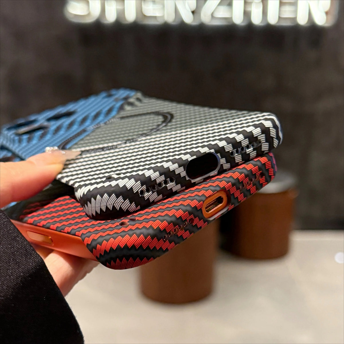 17 ProMax for Magsafe Carbon Fiber Frameless Case For iPhone 16 15 14 13 12 Pro Max Plus 17Air Magnetic Slim Color Blocked Cover