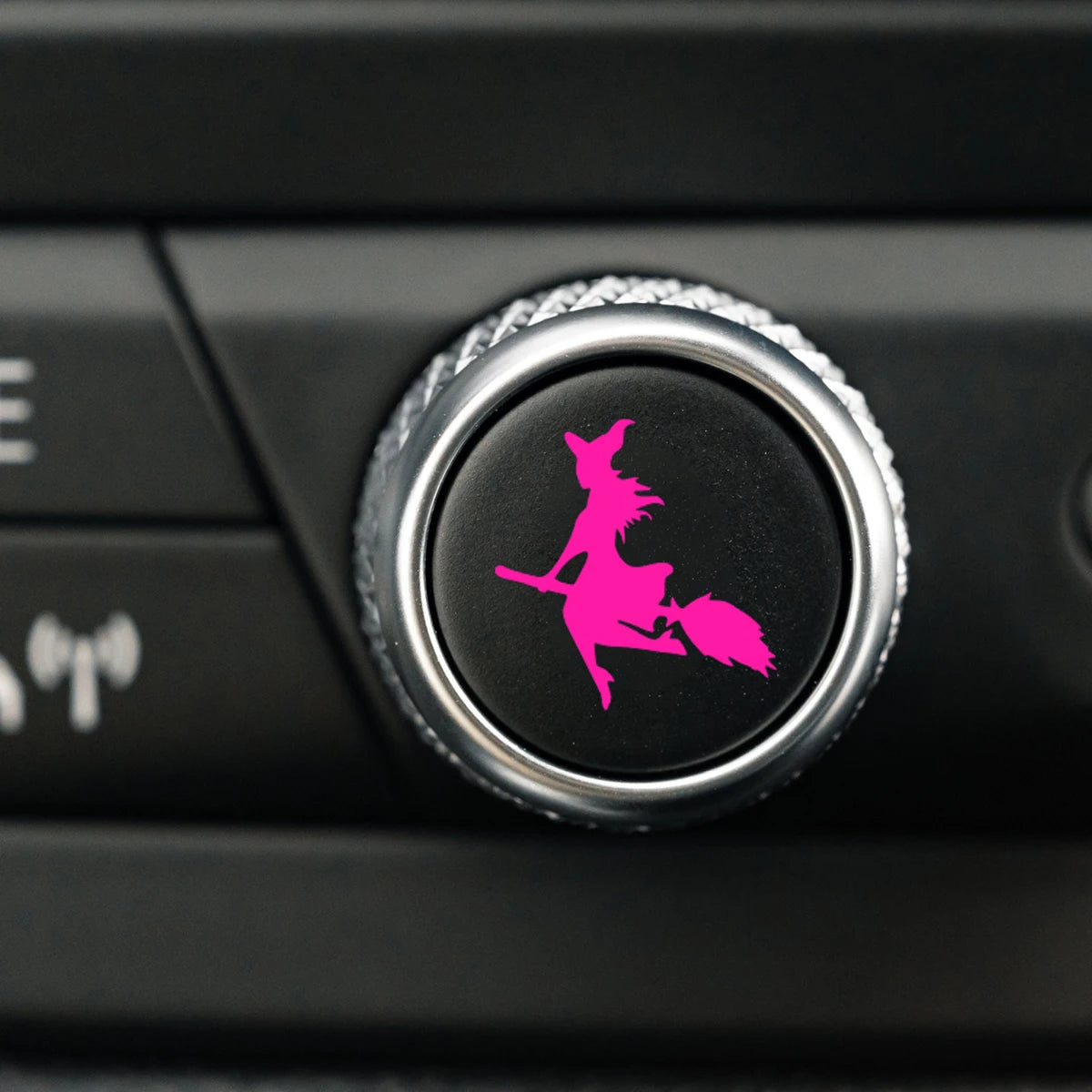 Witch Vinyl Decals for Blank Car Buttons Spooky Halloween Auto Accessories for Women Car Interior Decor Accessories