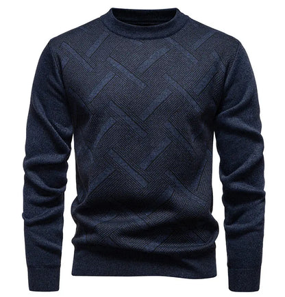 New Sweater Men Casual Knitted Pullover Solid Color Warm Regular Fit Round Neck Sweater Pullovers Mens Sweatwear